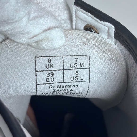 Dr. Martens Zavala White Leather Lace Up Combat Boots Grunge 90s Women’s Size 8 - Picture 8 of 9